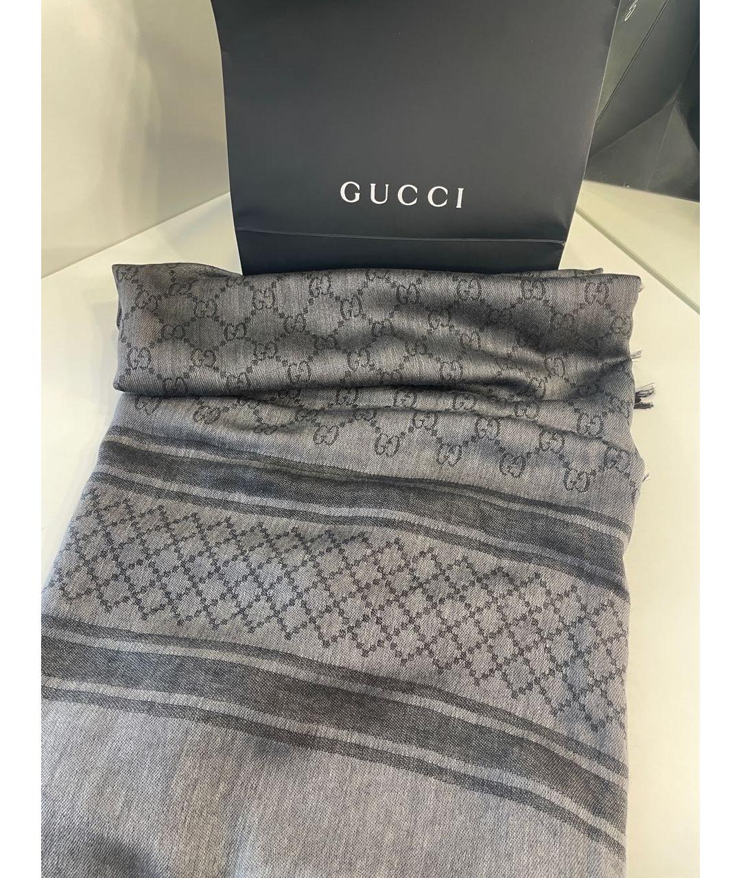 GUCCI Антрацитовый платок, фото 2