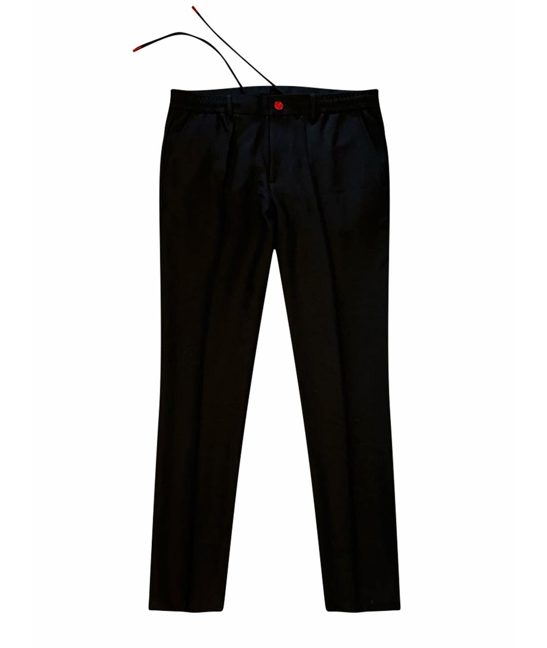 KITON Черные шерстяные повседневные брюки, фото 1