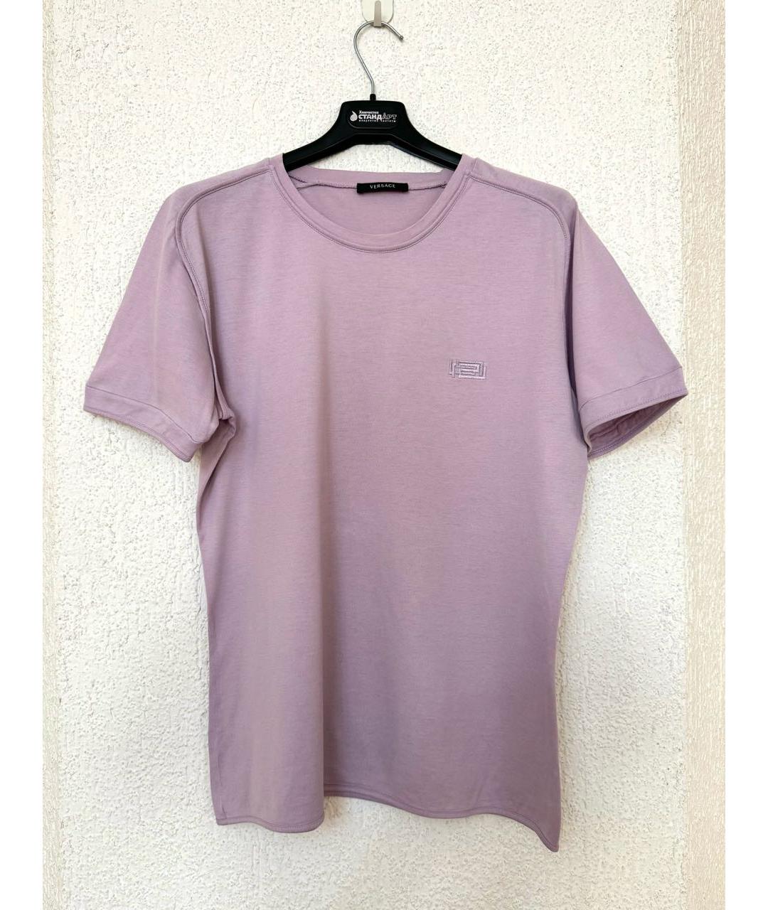 VERSACE Фиолетовая хлопковая футболка, фото 5