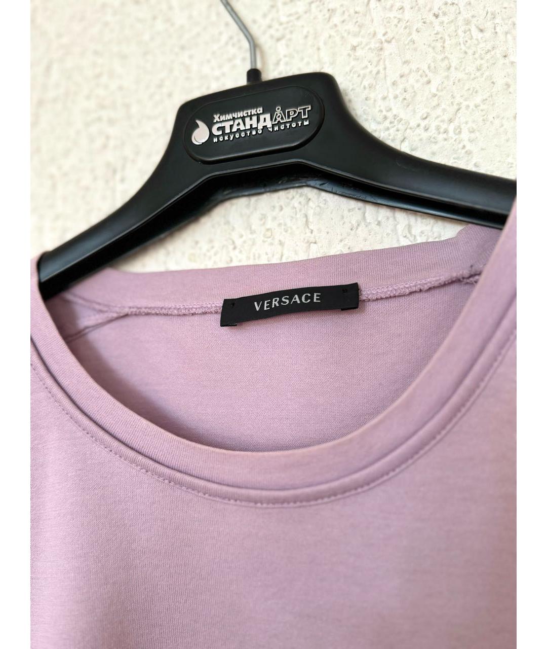 VERSACE Фиолетовая хлопковая футболка, фото 3