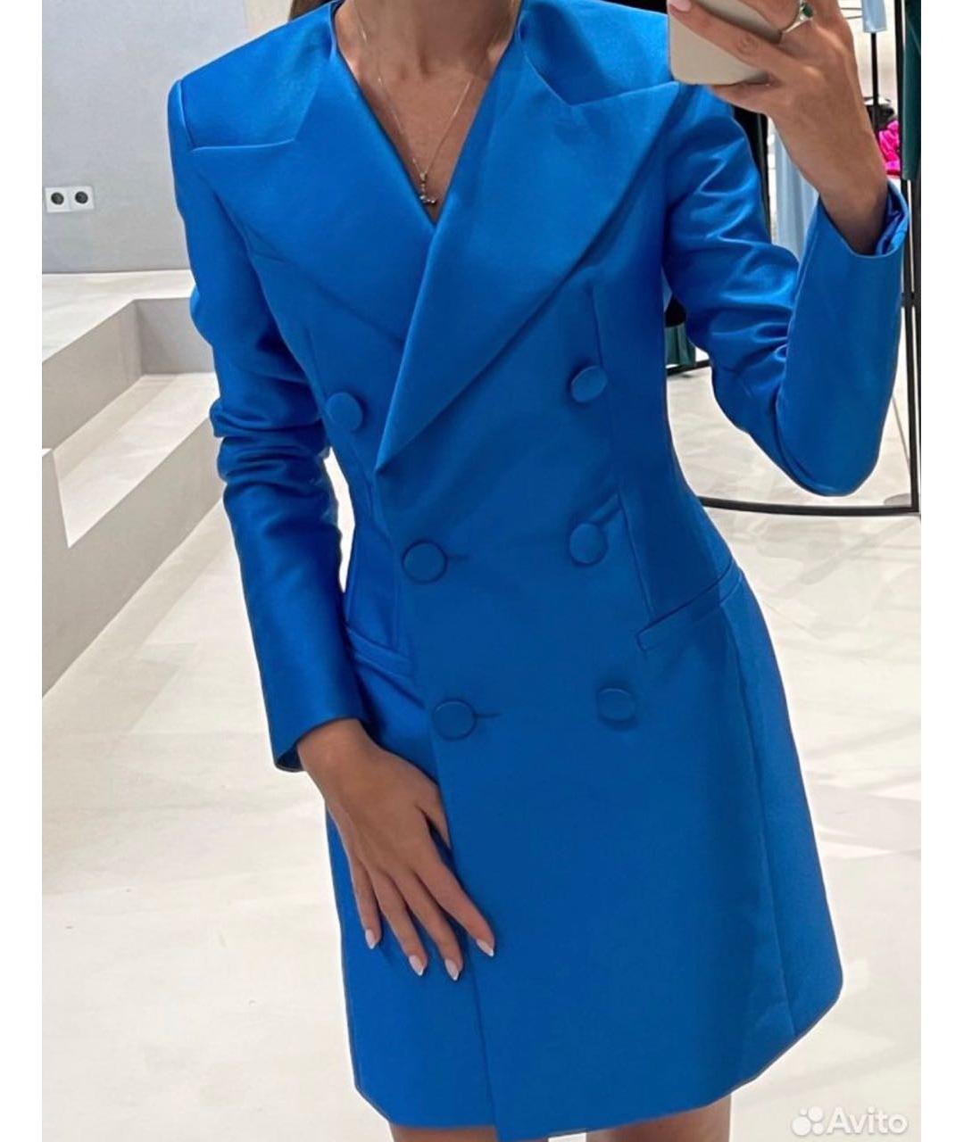 RASARIO Синее шелковое коктейльное платье, фото 6