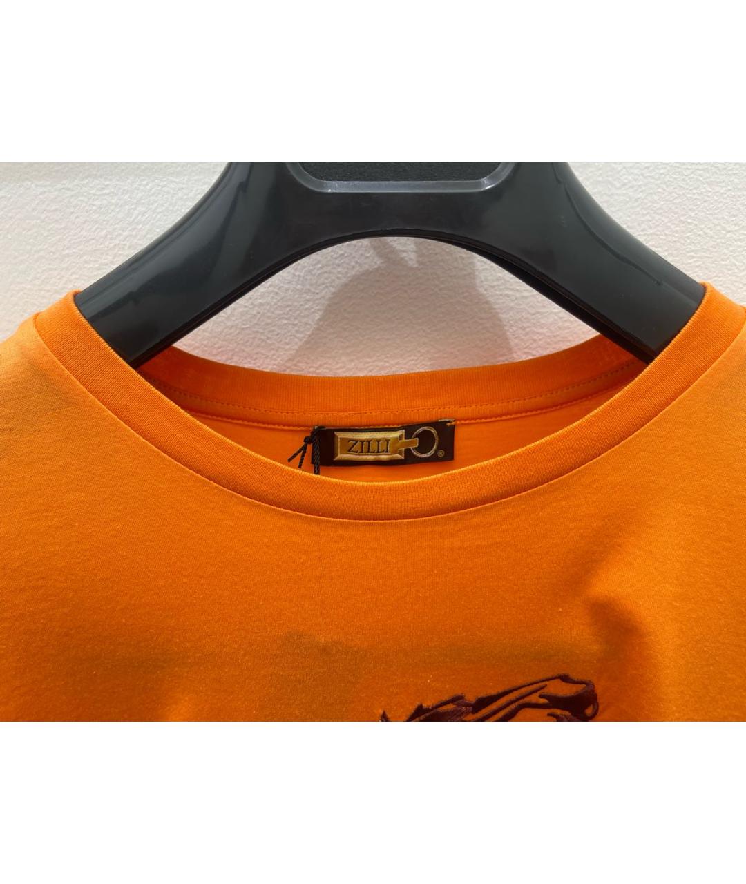 ZILLI Оранжевая хлопковая футболка, фото 3