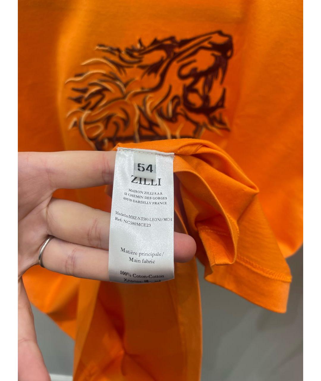 ZILLI Оранжевая хлопковая футболка, фото 6