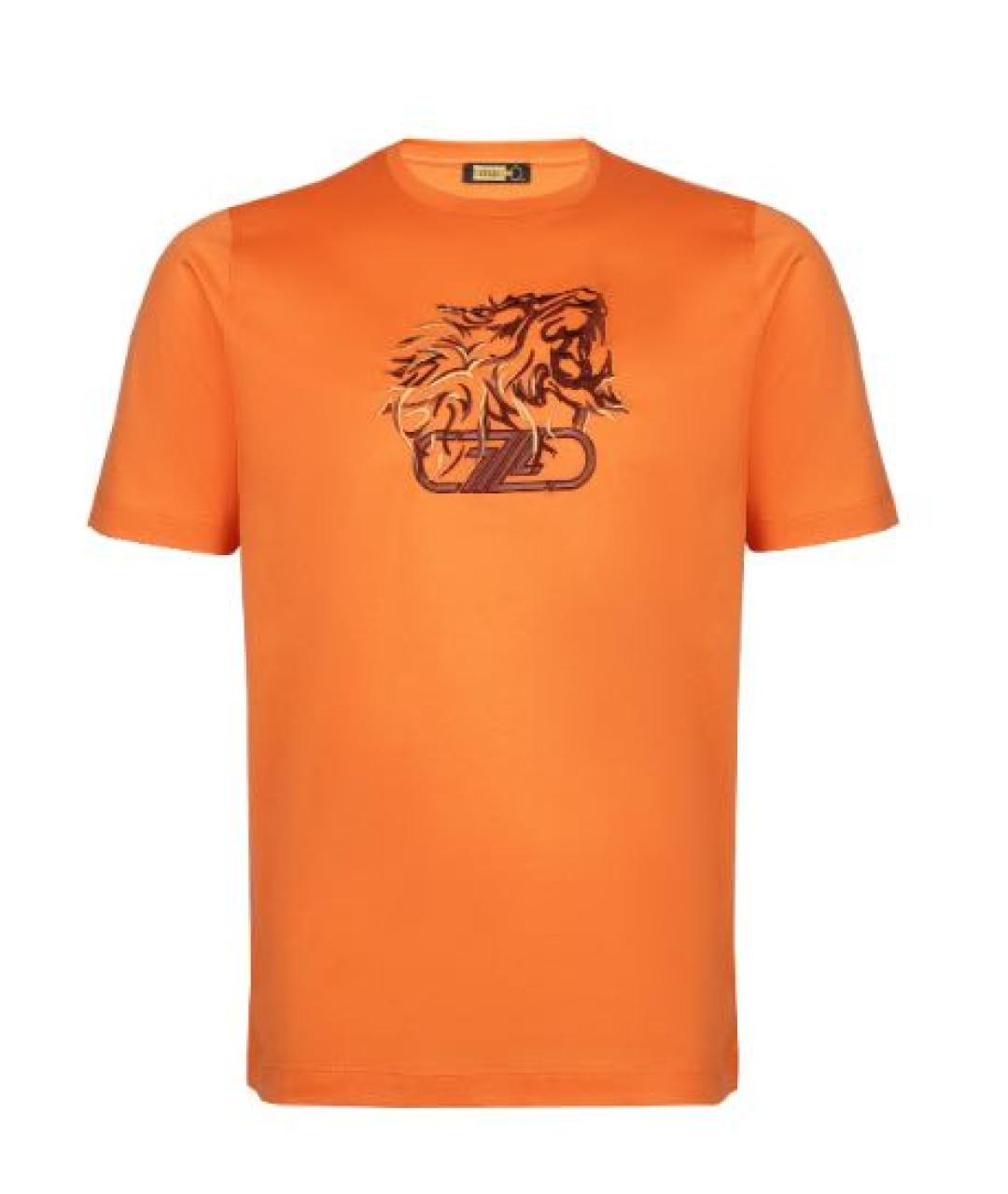 ZILLI Оранжевая хлопковая футболка, фото 1