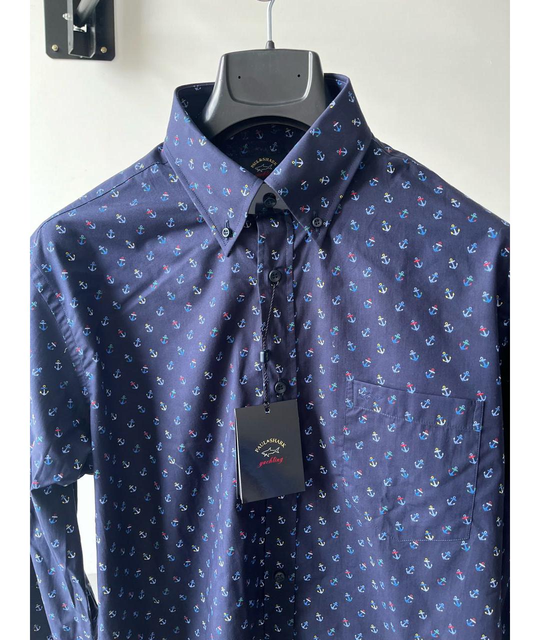 PAUL & SHARK Темно-синяя хлопковая кэжуал рубашка, фото 3