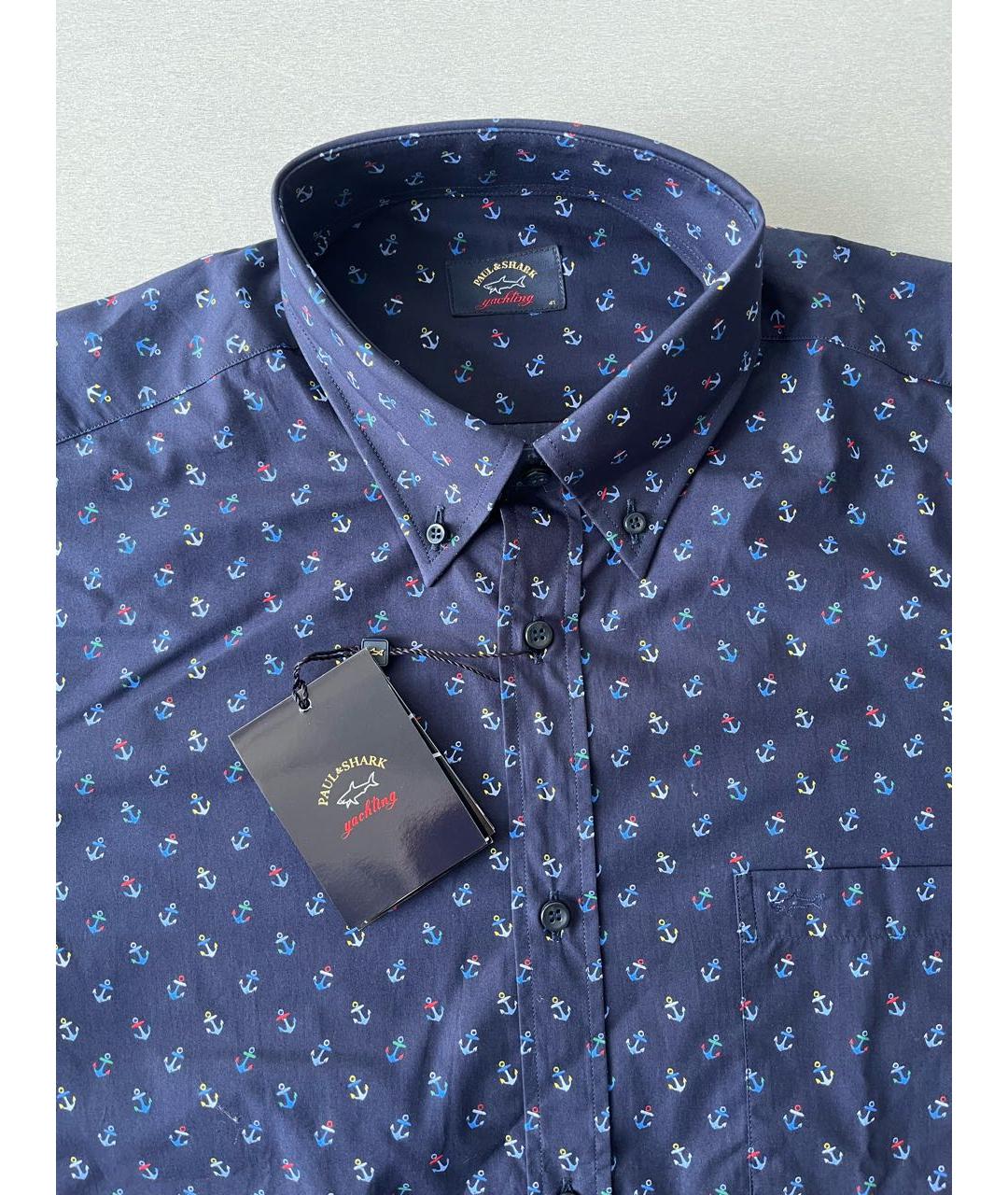 PAUL & SHARK Темно-синяя хлопковая кэжуал рубашка, фото 5