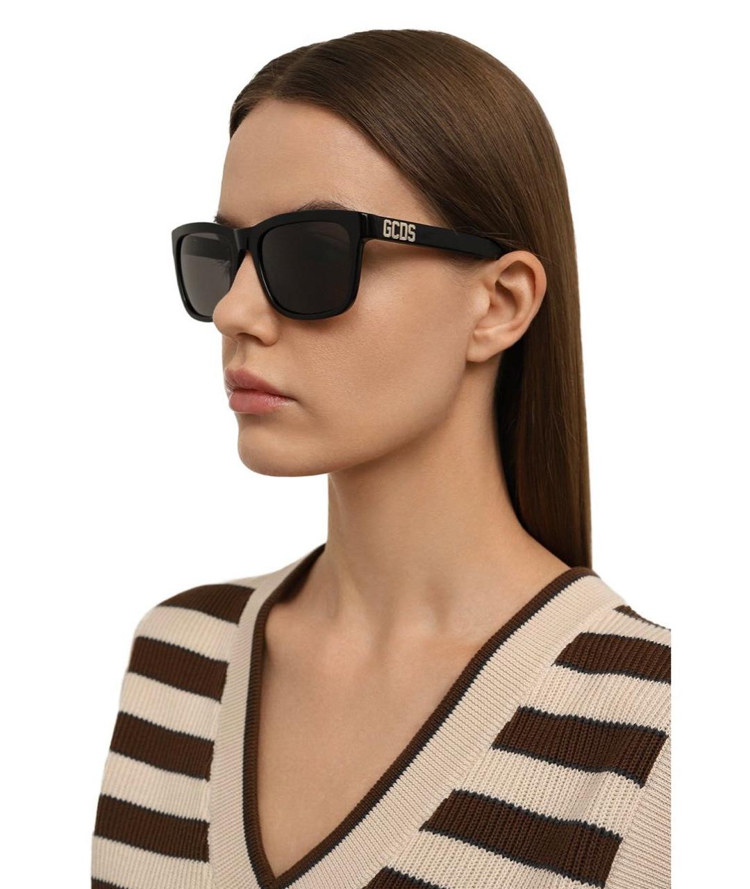 GCDS Черные пластиковые солнцезащитные очки, фото 6