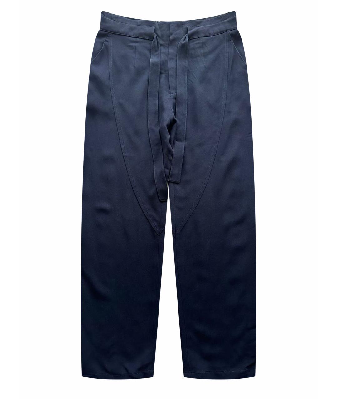 CHLOE Темно-синие ацетатные прямые брюки, фото 1