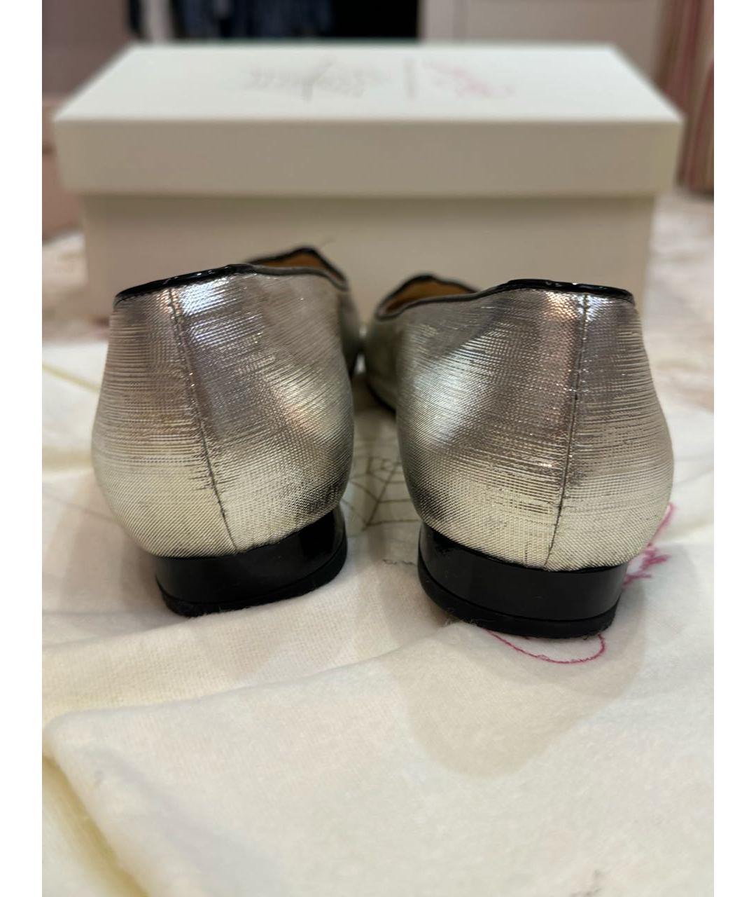 CHARLOTTE OLYMPIA Серебряные текстильные балетки, фото 4