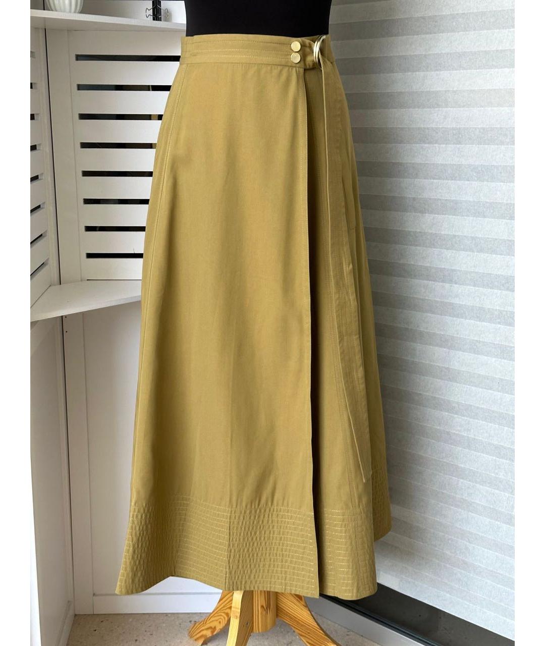 VANESSA BRUNO ATHÉ Горчичная хлопковая юбка макси, фото 2