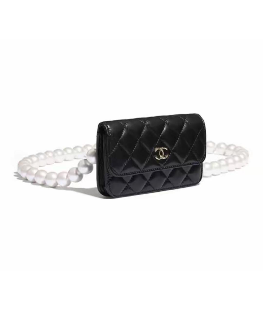 CHANEL PRE-OWNED Черная кожаная сумка через плечо, фото 1