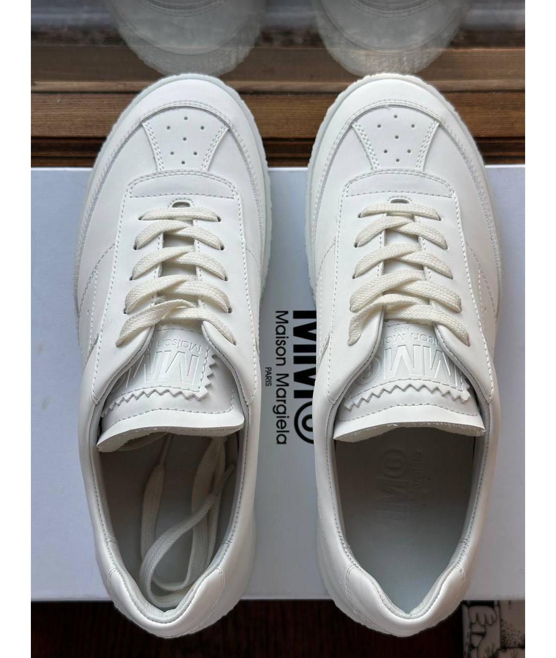 MM6 MAISON MARGIELA Белые кожаные кроссовки, фото 3