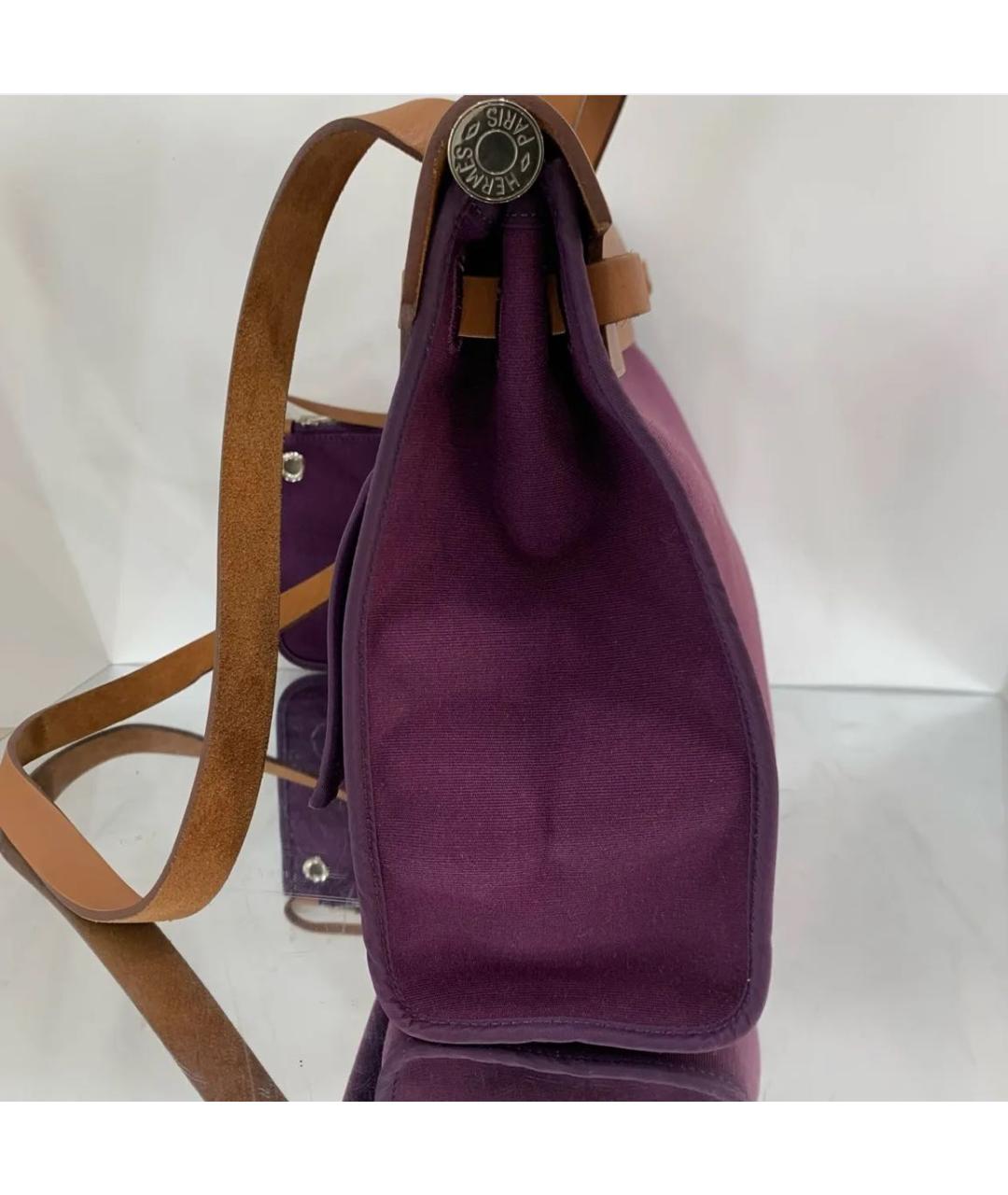 HERMES PRE-OWNED Фиолетовая сумка с короткими ручками, фото 6