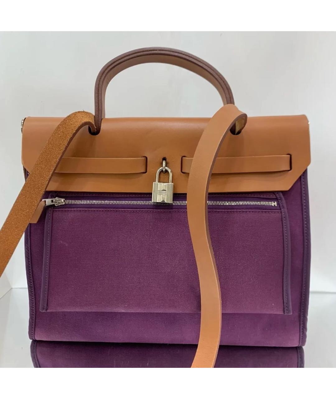 HERMES PRE-OWNED Фиолетовая сумка с короткими ручками, фото 3