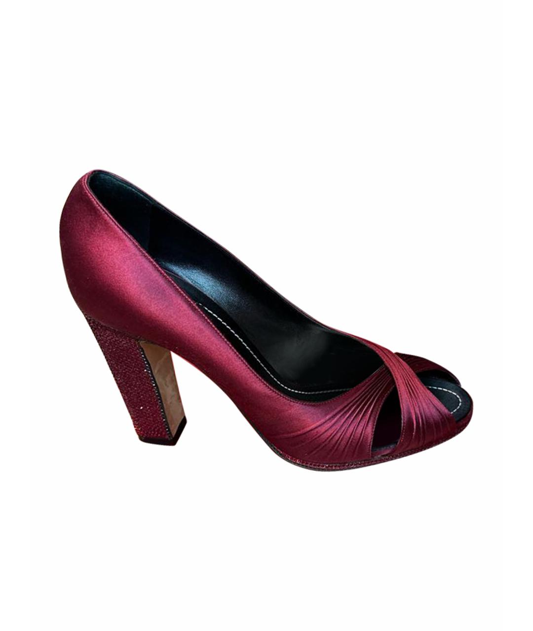 RENE CAOVILLA Бордовые текстильные туфли, фото 1