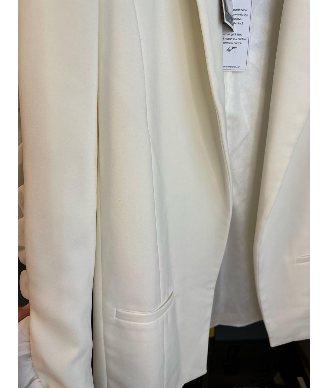 ELISABETTA FRANCHI Белый полиэстеровый жакет/пиджак, фото 4