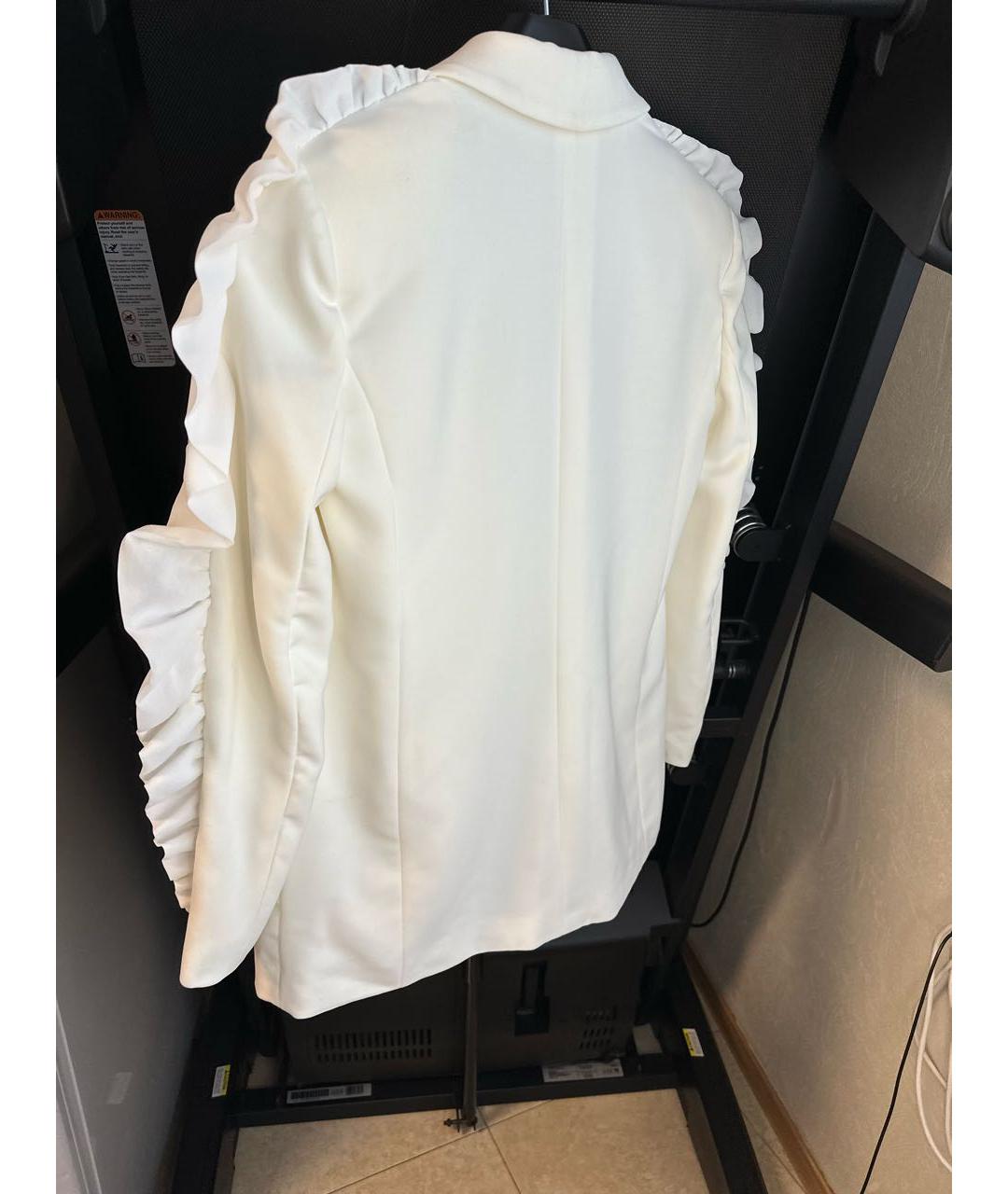 ELISABETTA FRANCHI Белый полиэстеровый жакет/пиджак, фото 2