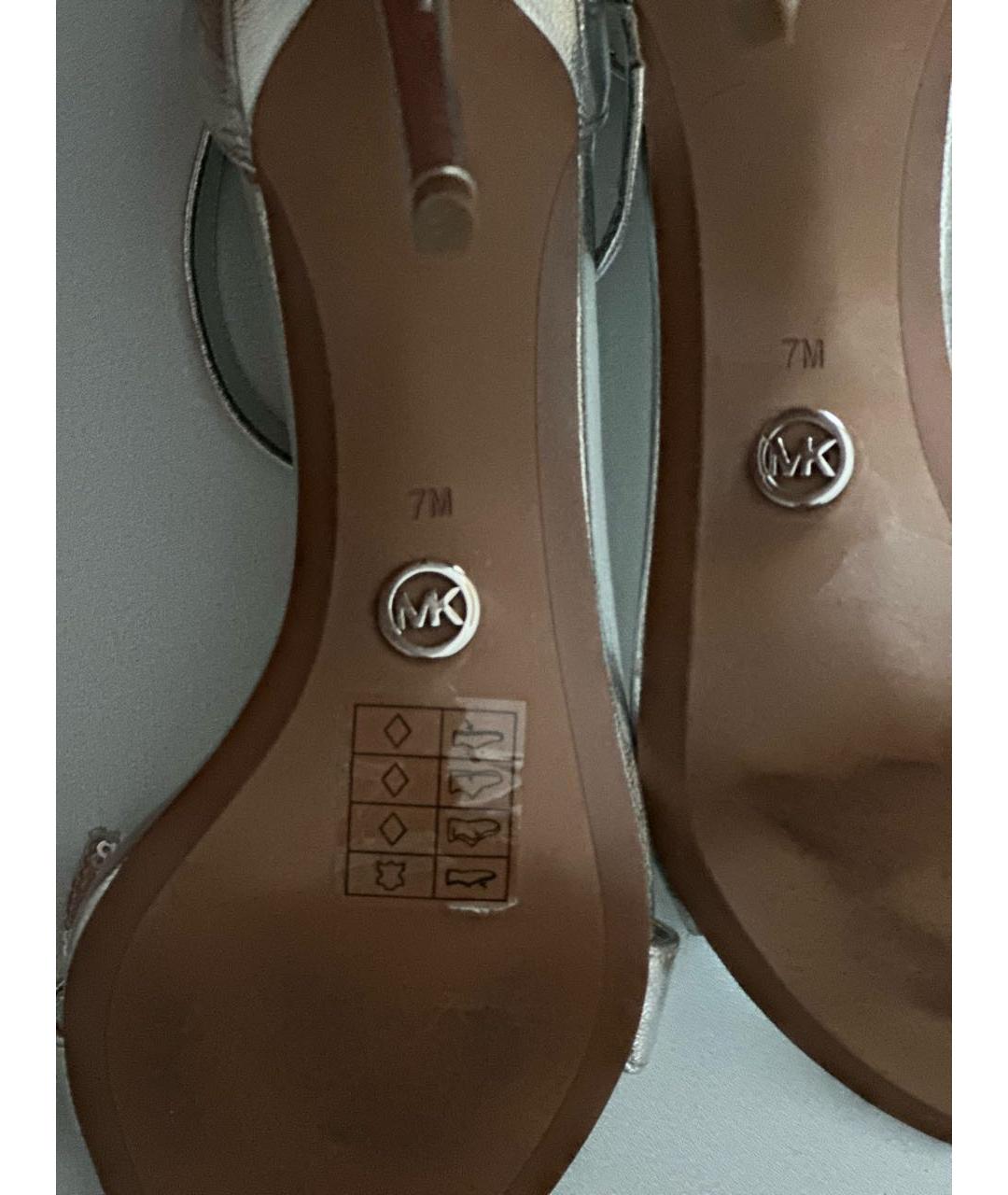 MICHAEL MICHAEL KORS Серебряные кожаные туфли, фото 6