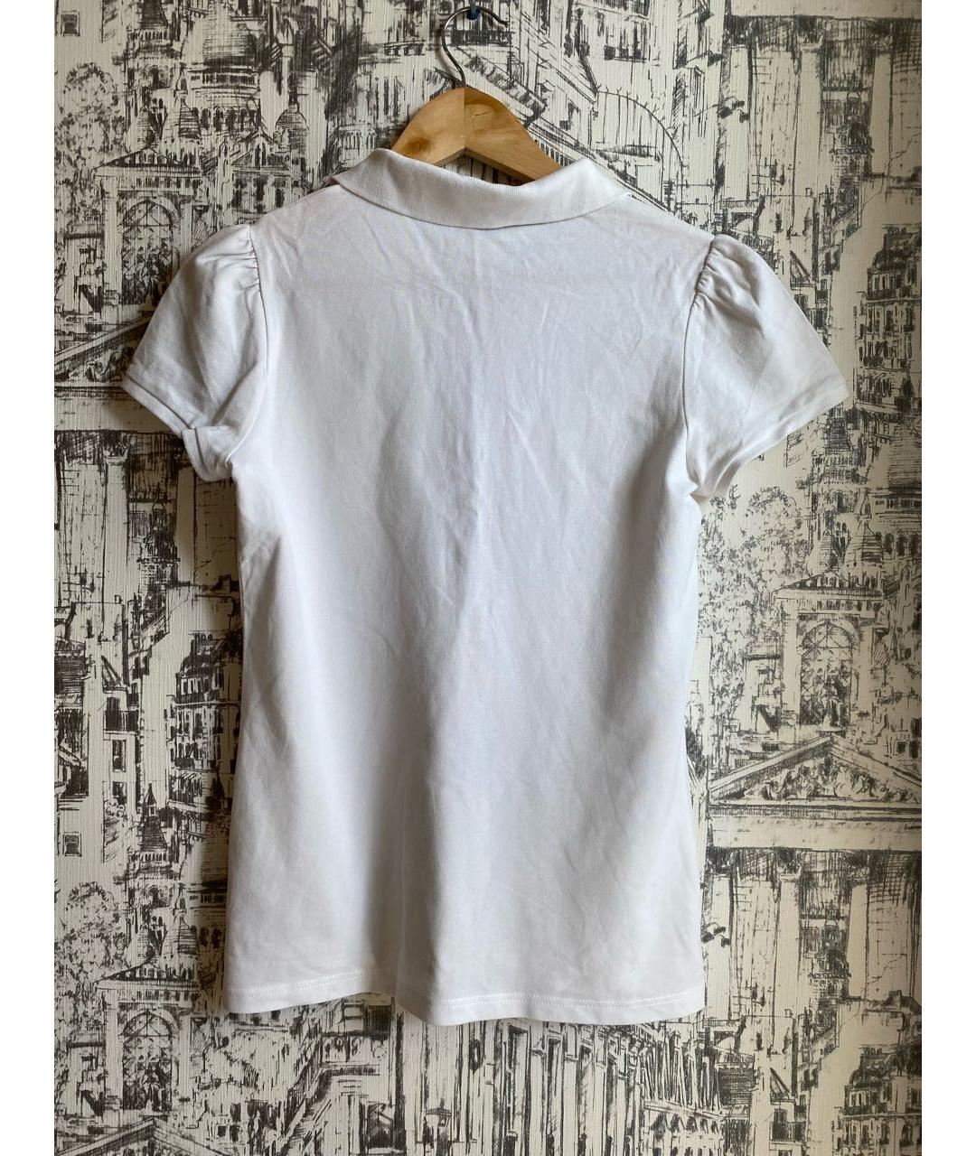 BURBERRY Белая хлопко-эластановая футболка, фото 2