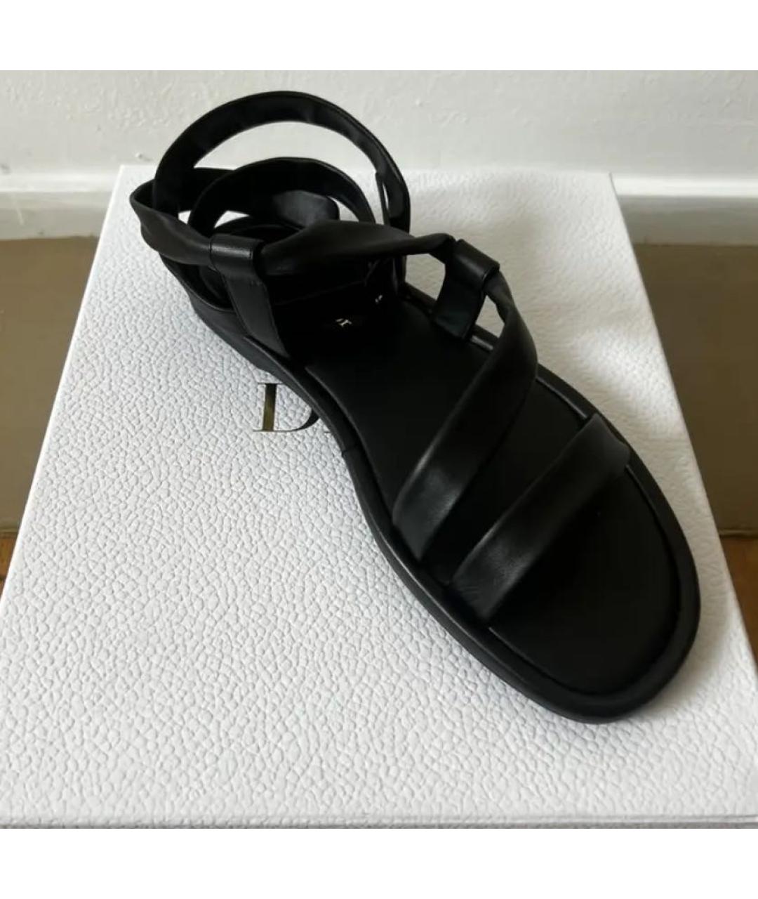 CHRISTIAN DIOR PRE-OWNED Черные кожаные сандалии, фото 5