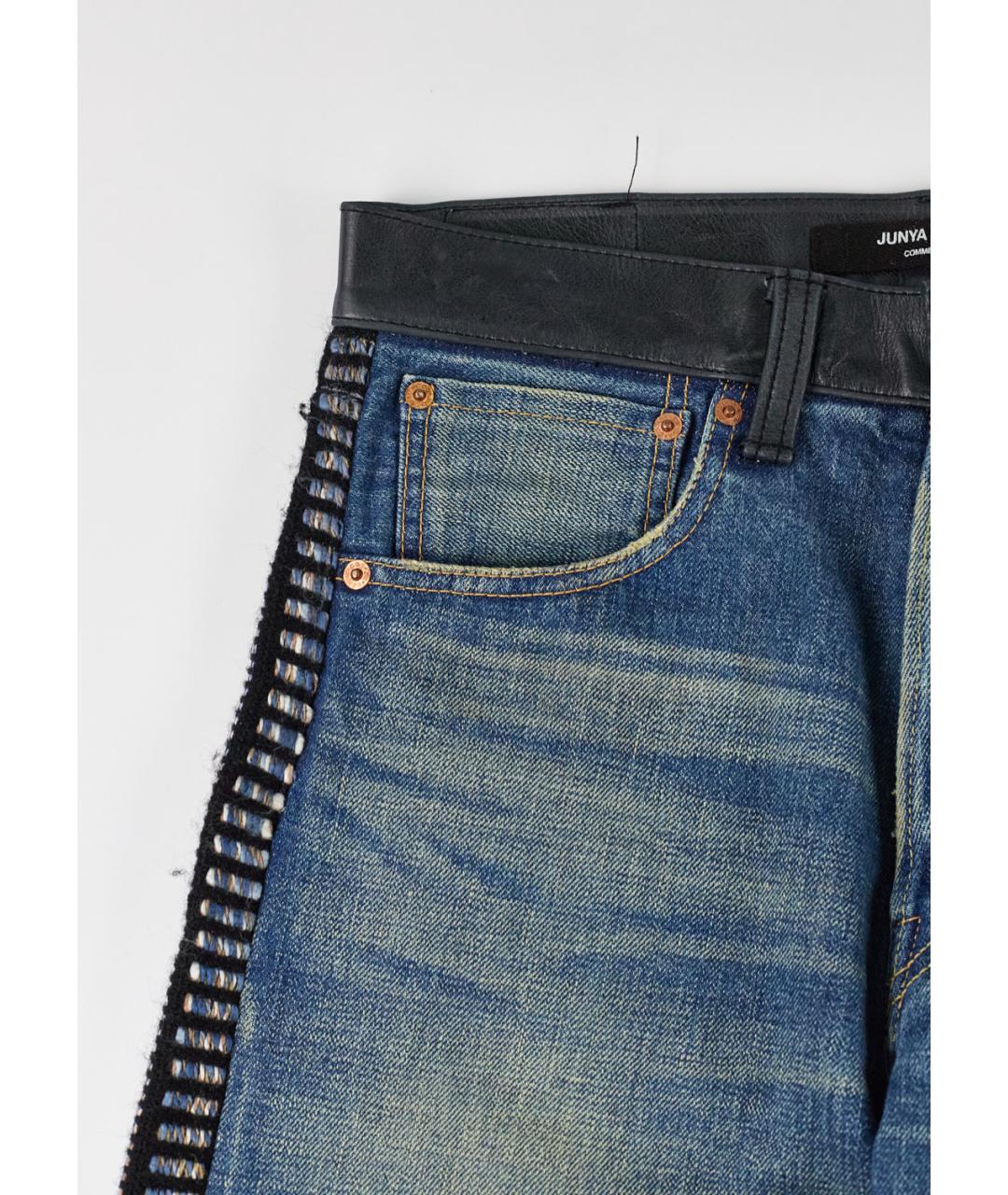 COMME DES GARÇONS Синие хлопко-полиэстеровые прямые джинсы, фото 4