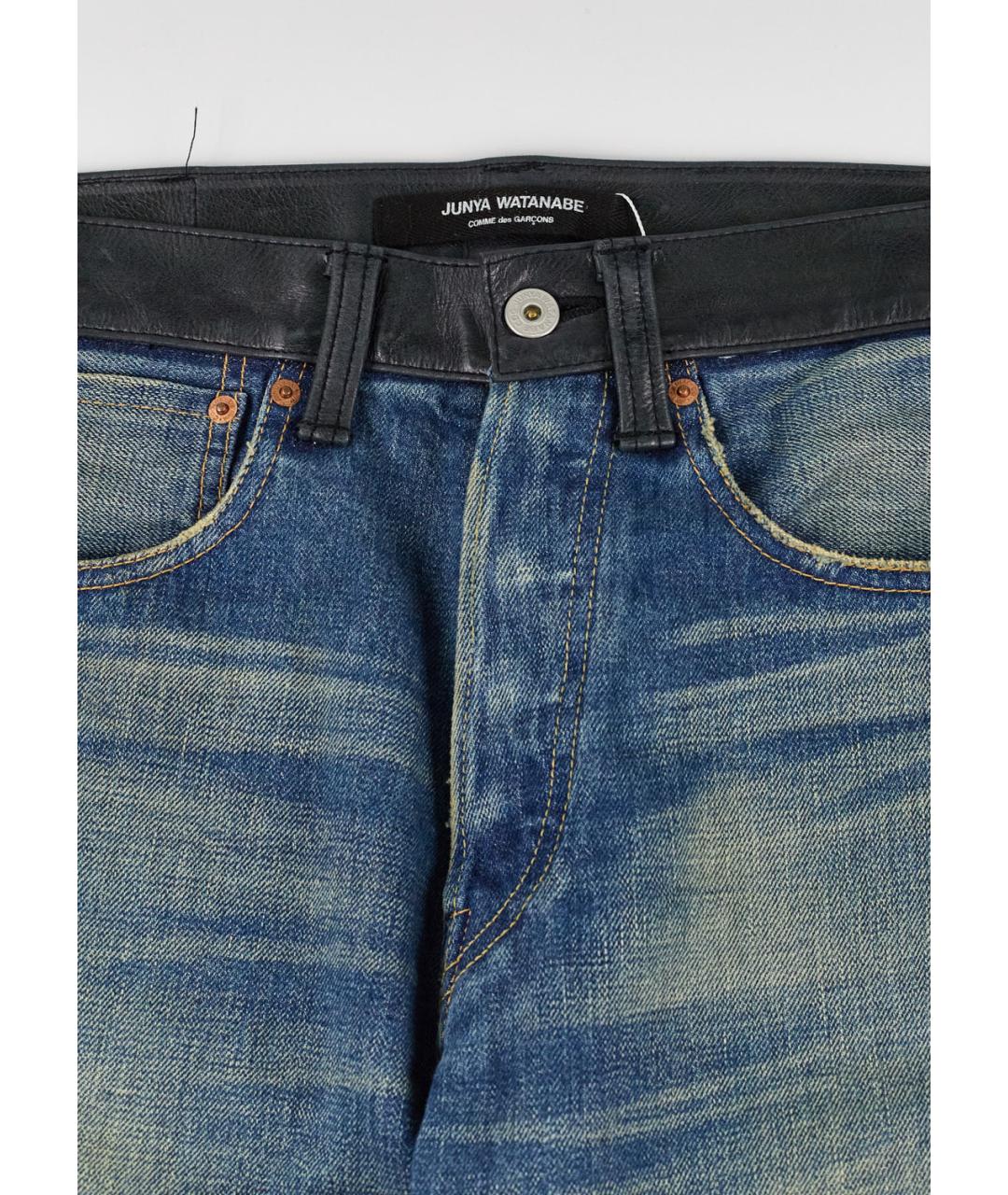 COMME DES GARÇONS Синие хлопко-полиэстеровые прямые джинсы, фото 3