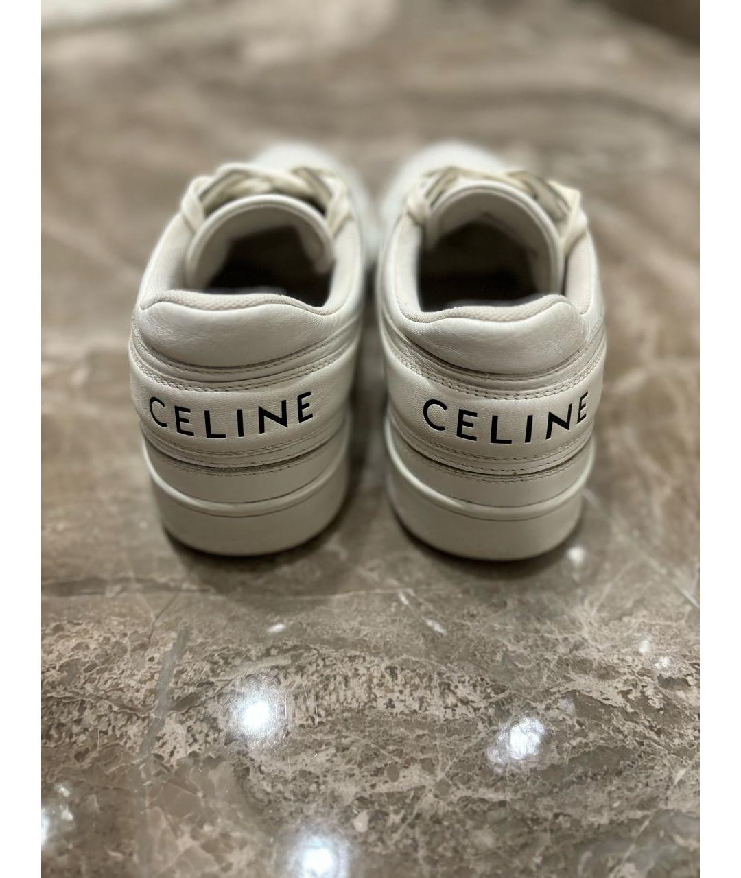 CELINE PRE-OWNED Белые кожаные кеды, фото 4