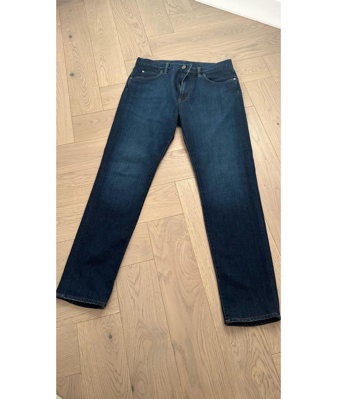 LORO PIANA Синие хлопковые прямые джинсы, фото 9