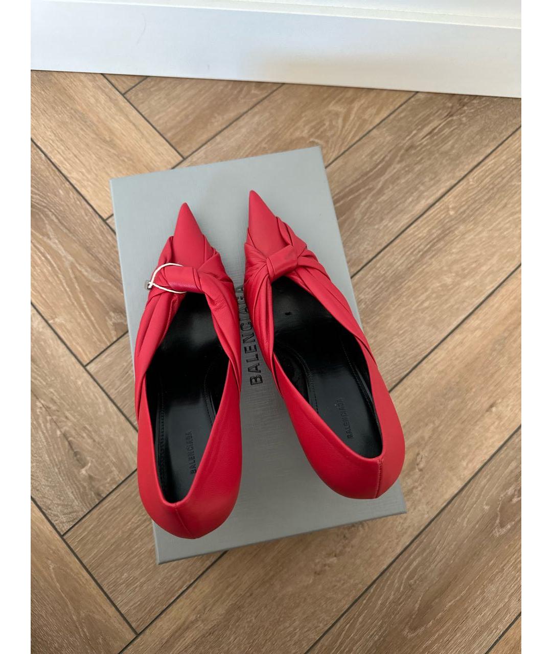 BALENCIAGA Красные кожаные туфли, фото 3