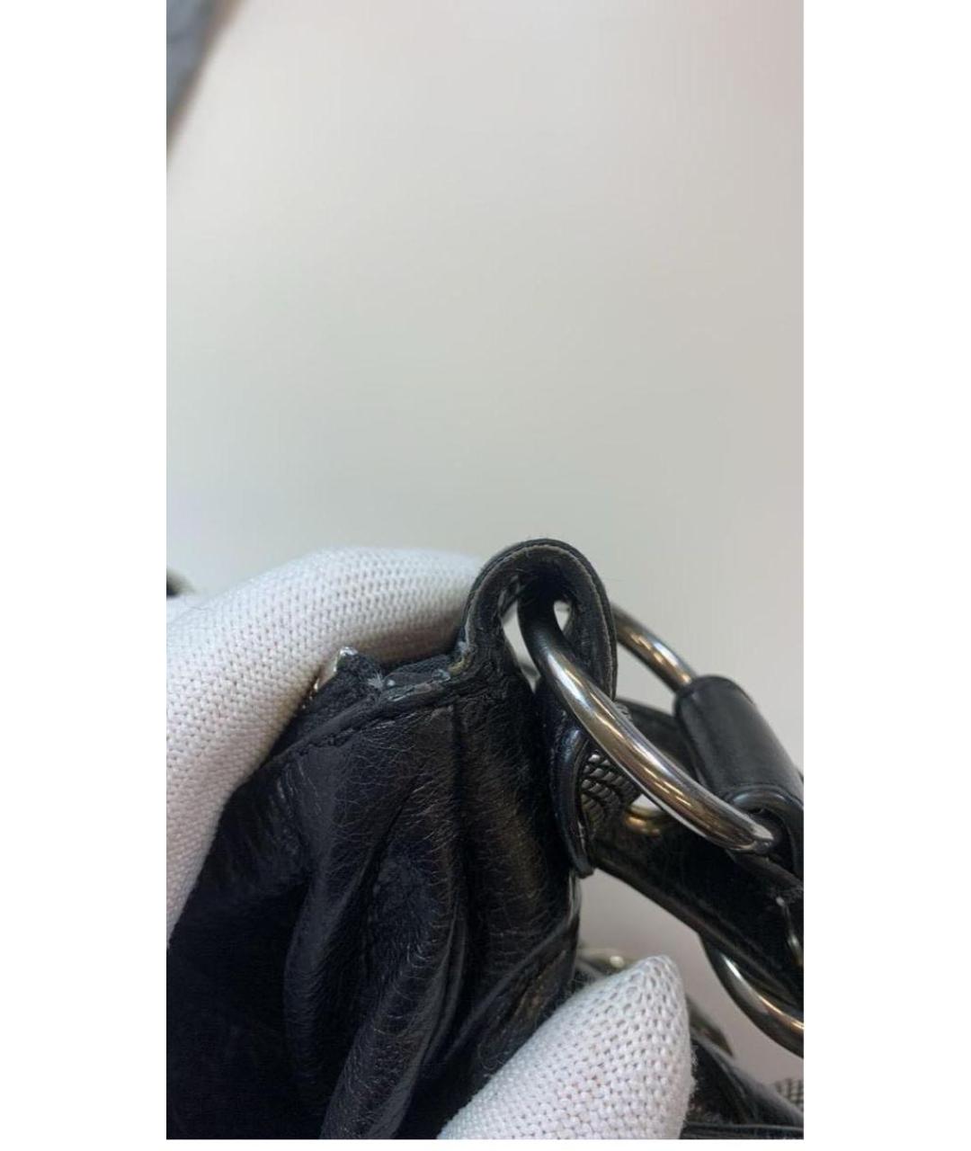 BALENCIAGA Черная кожаная сумка через плечо, фото 2
