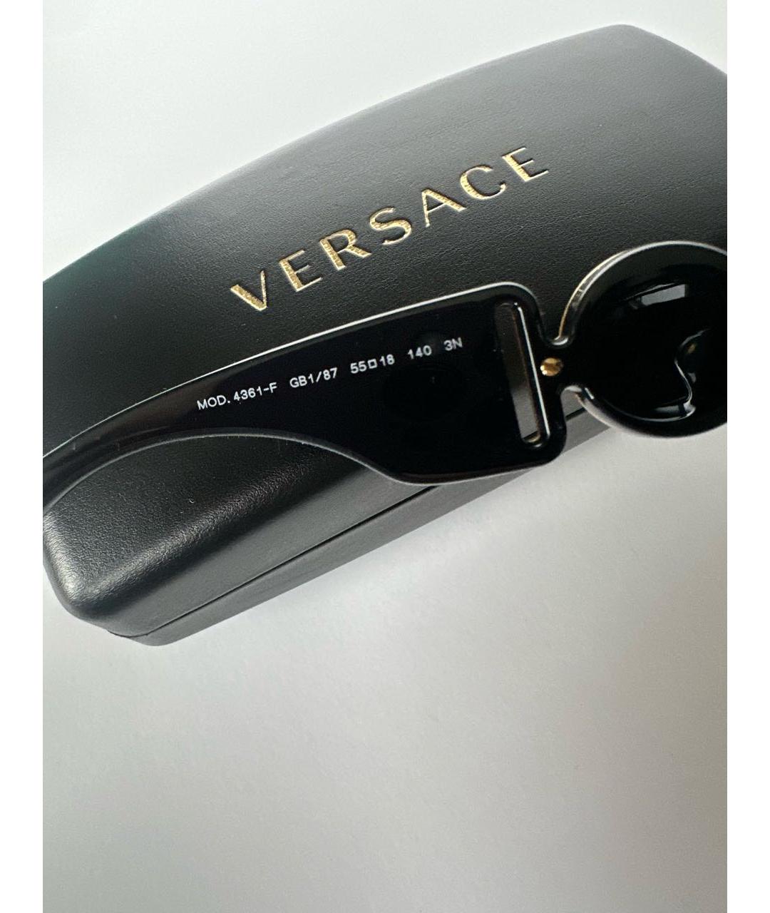 VERSACE Черные пластиковые солнцезащитные очки, фото 8