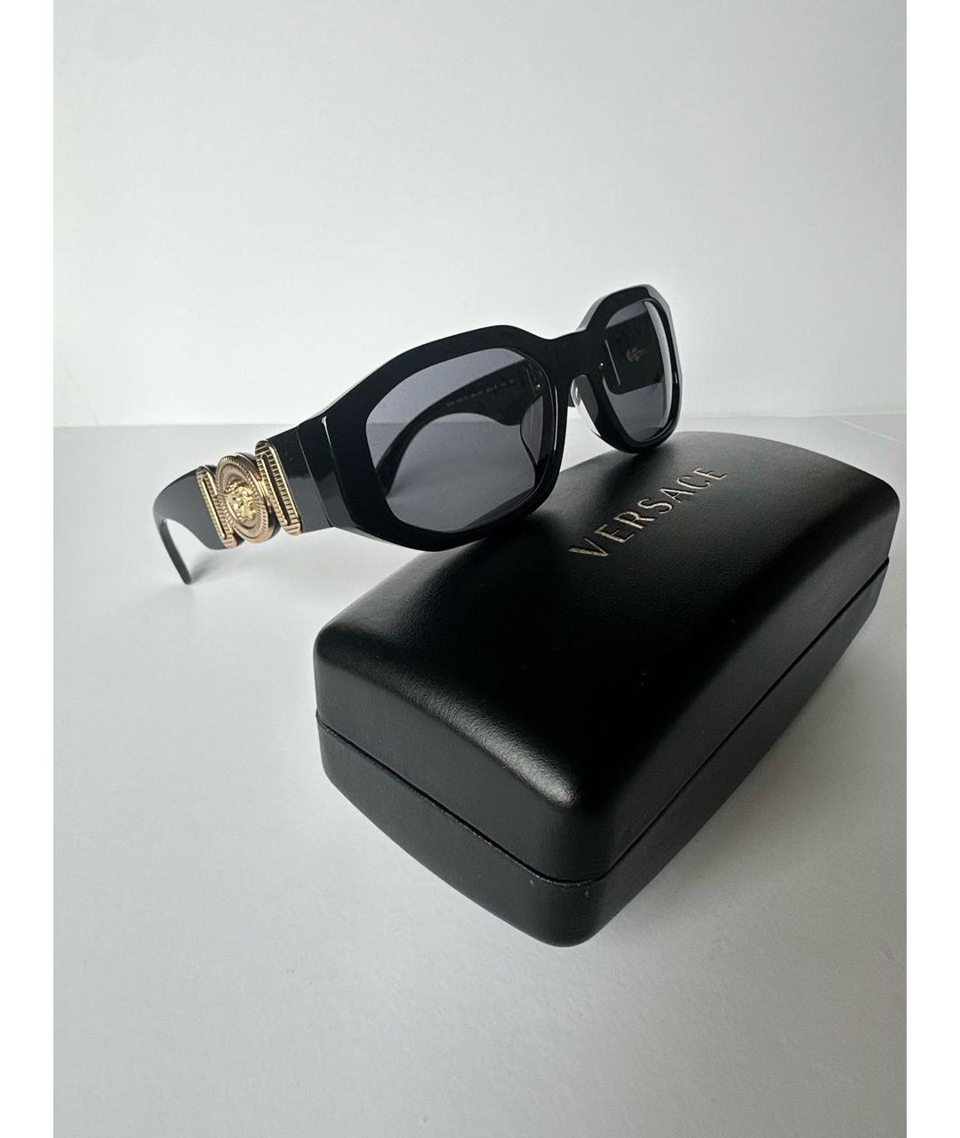 VERSACE Черные пластиковые солнцезащитные очки, фото 6