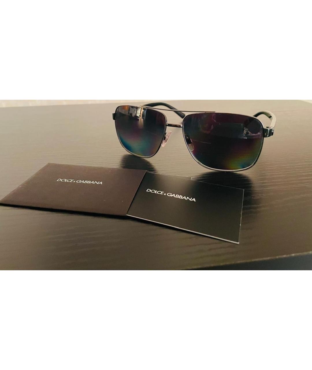 DOLCE&GABBANA Черные металлические солнцезащитные очки, фото 7