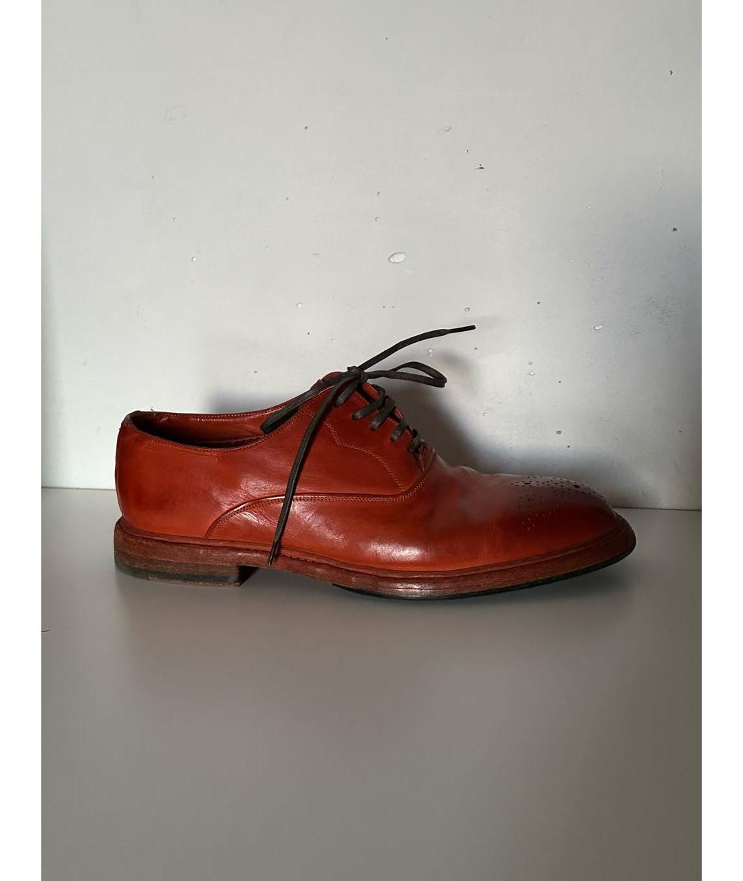 DOLCE&GABBANA Оранжевое кожаные туфли, фото 7