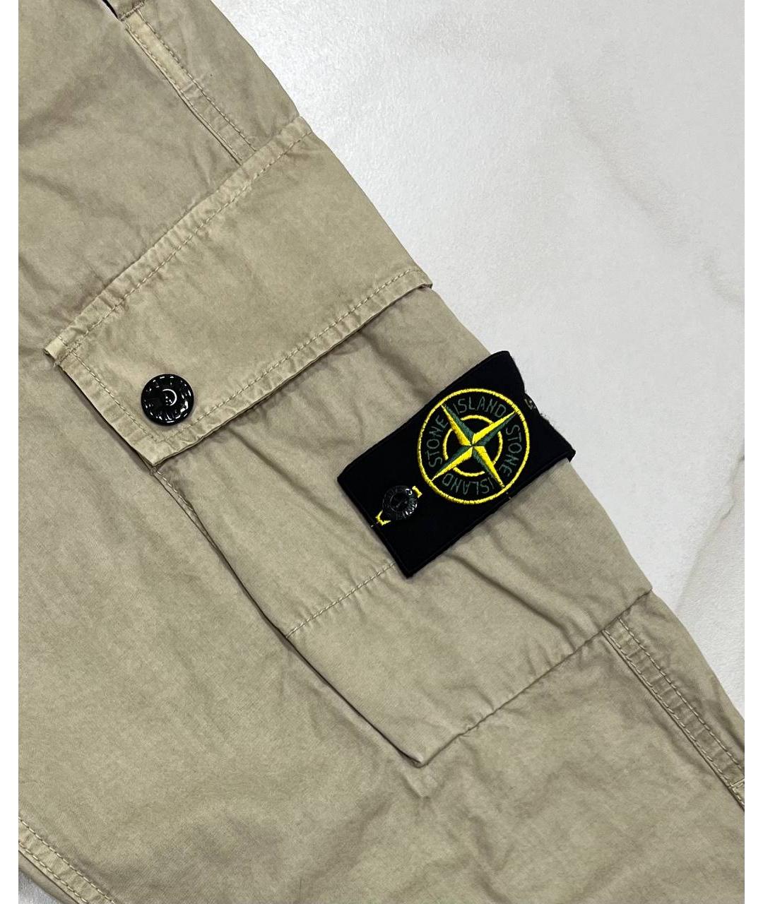 STONE ISLAND Бежевые повседневные брюки, фото 3