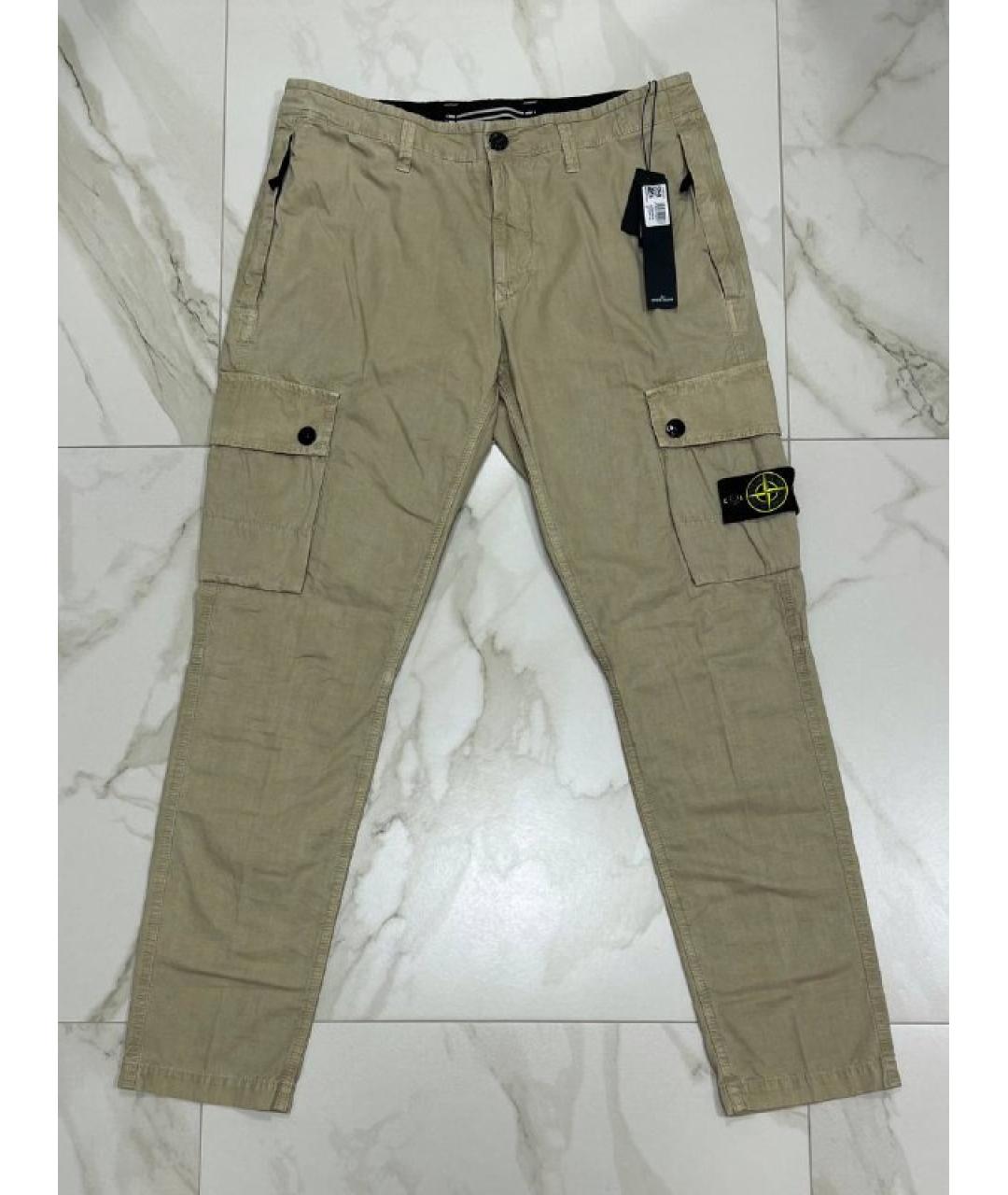 STONE ISLAND Бежевые повседневные брюки, фото 10