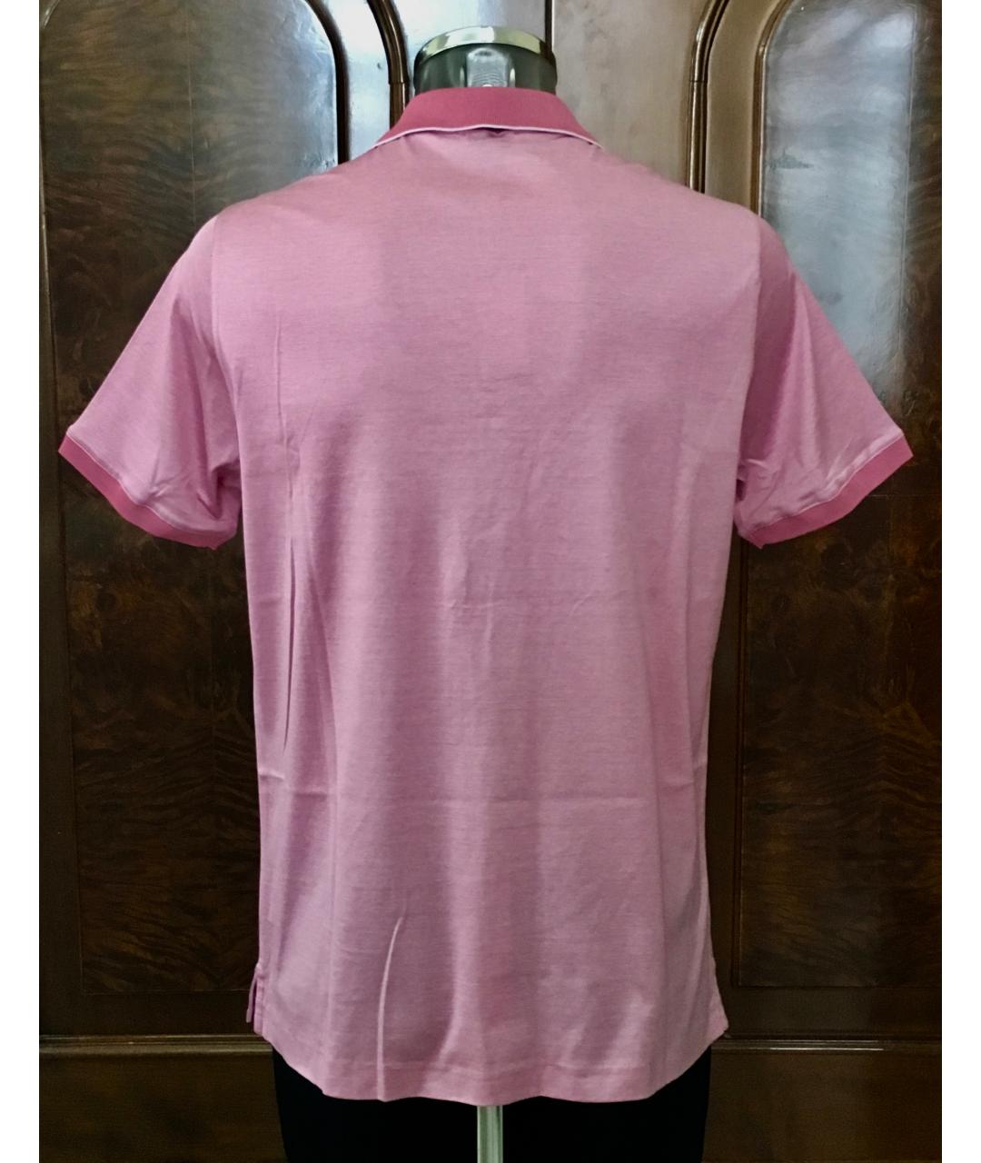BILANCIONI Розовое хлопковое поло с коротким рукавом, фото 2