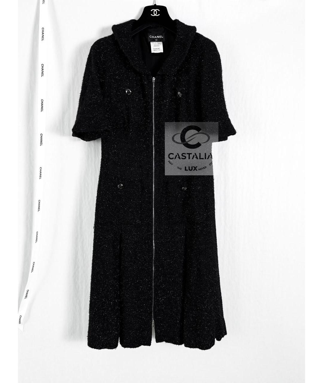 CHANEL PRE-OWNED Черный твидовый жакет/пиджак, фото 8