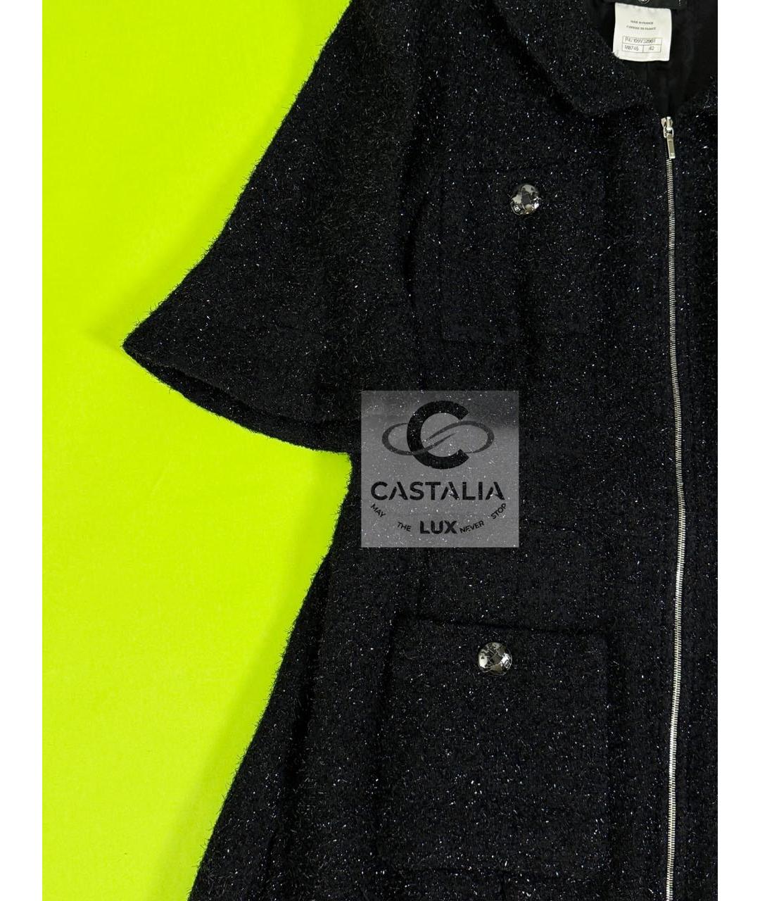 CHANEL PRE-OWNED Черный твидовый жакет/пиджак, фото 7