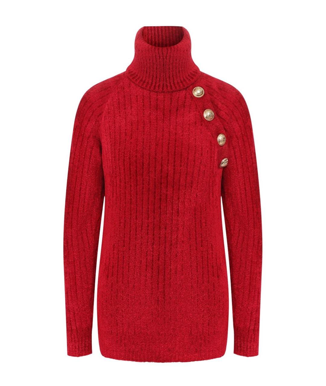 BALMAIN Красный вискозный джемпер / свитер, фото 1