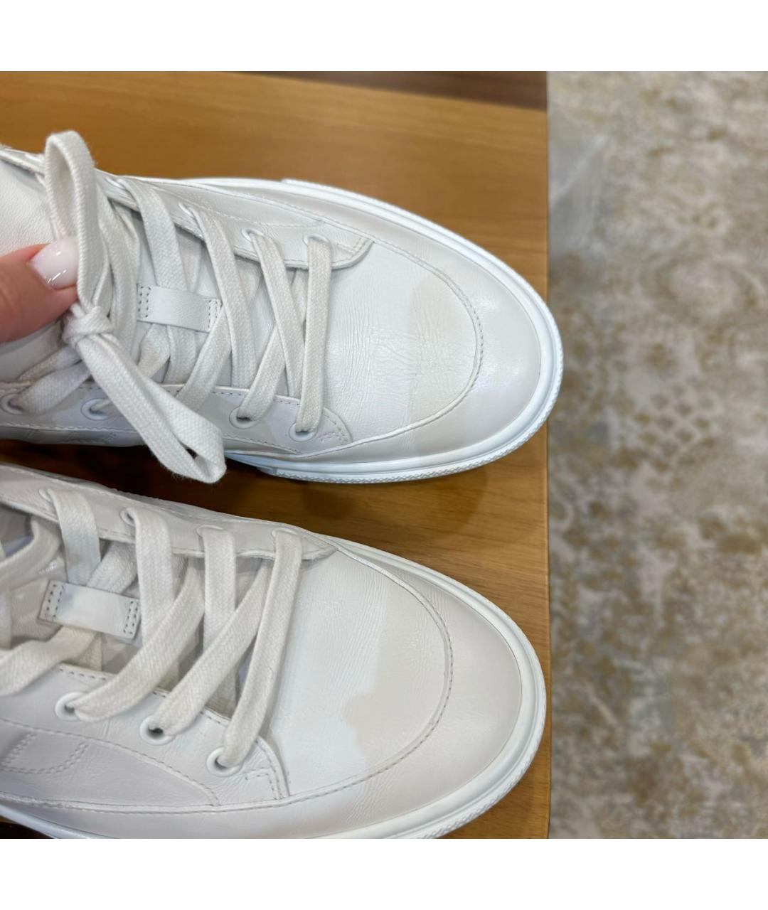 HERMES PRE-OWNED Белые кожаные низкие кроссовки / кеды, фото 6