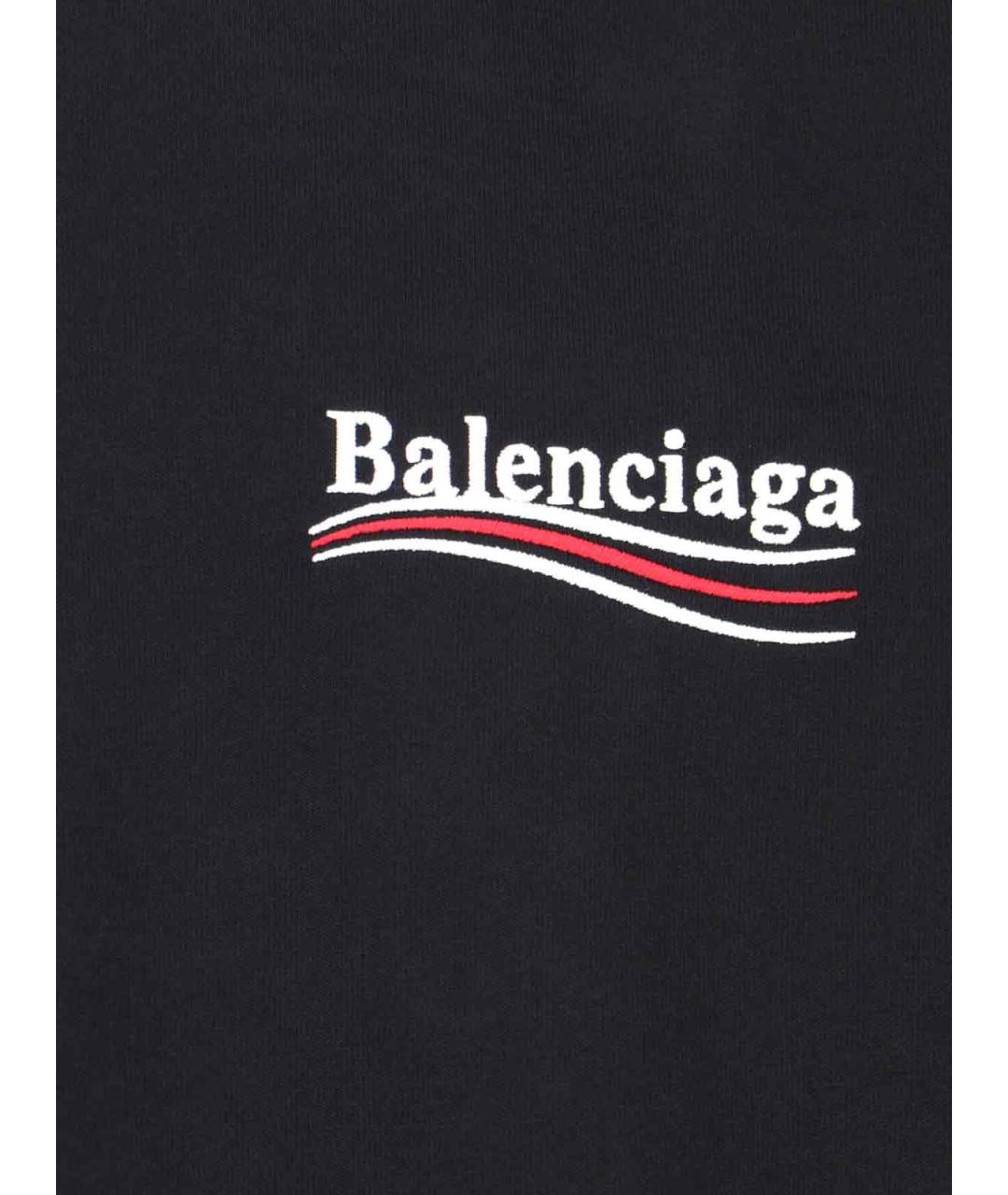 BALENCIAGA Черная хлопковая футболка, фото 4