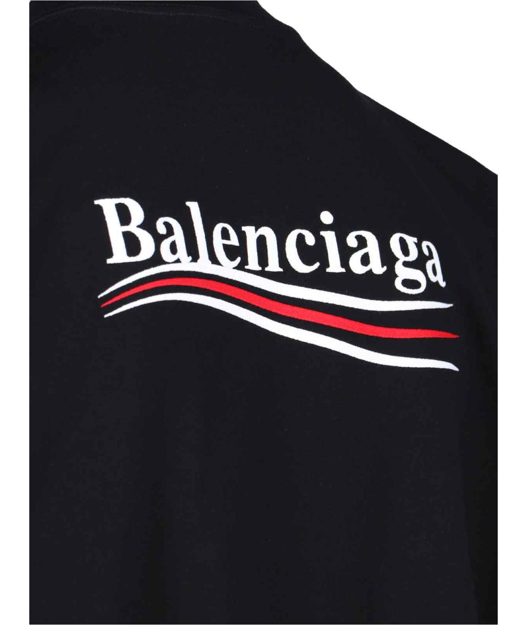 BALENCIAGA Черная хлопковая футболка, фото 3