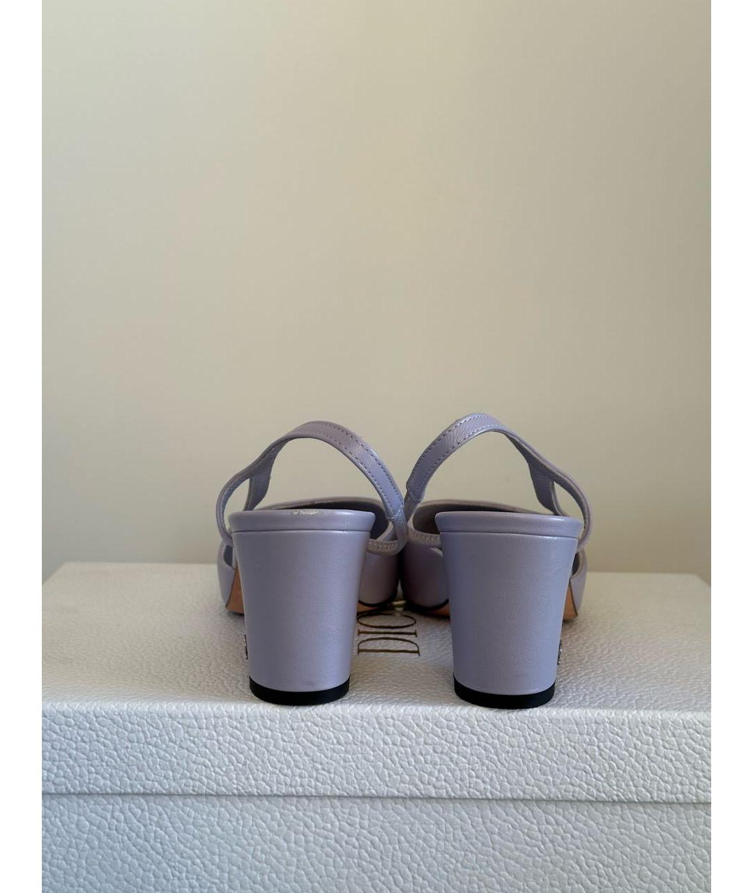 CHANEL PRE-OWNED Фиолетовые кожаные туфли, фото 4