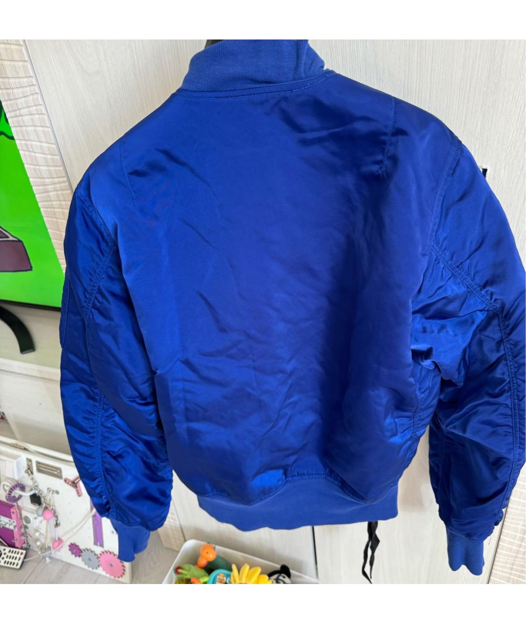 UNRAVEL PROJECT Синяя атласная куртка, фото 3