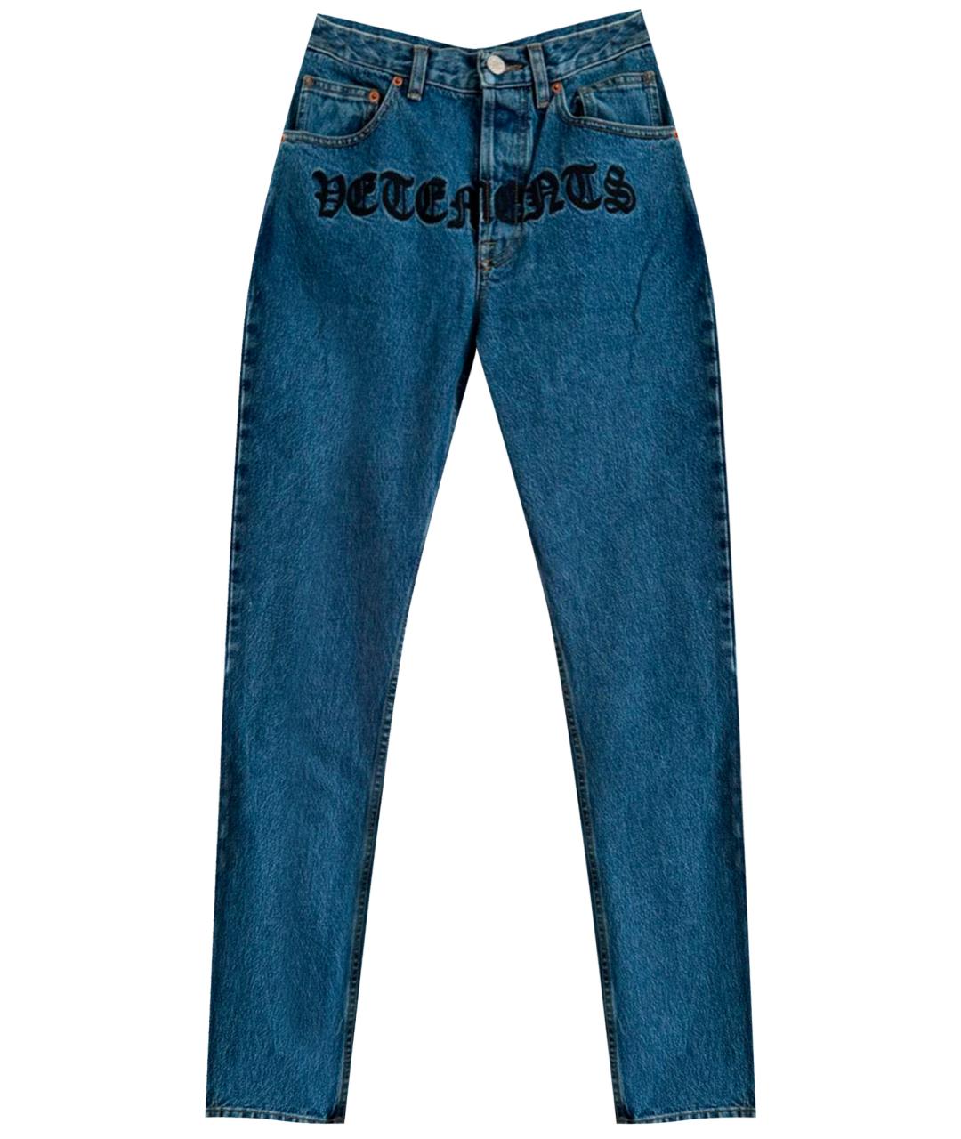 VETEMENTS Синие хлопковые джинсы слим, фото 1