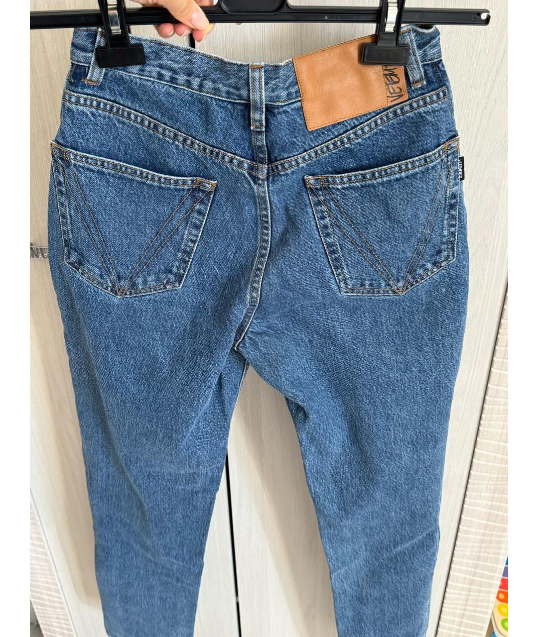 VETEMENTS Синие хлопковые джинсы слим, фото 5