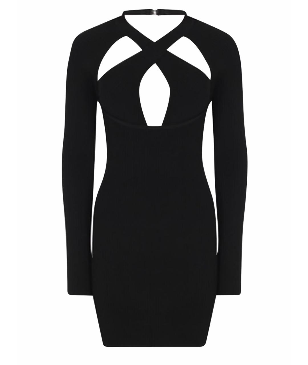 DAVID KOMA Черное вискозное коктейльное платье, фото 1