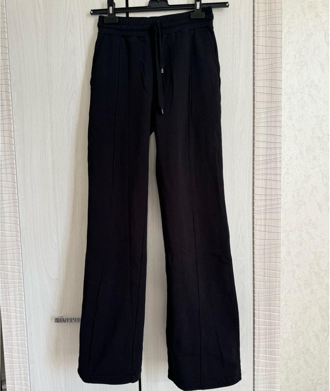 VALENTINO Черные полиэстеровые прямые брюки, фото 2