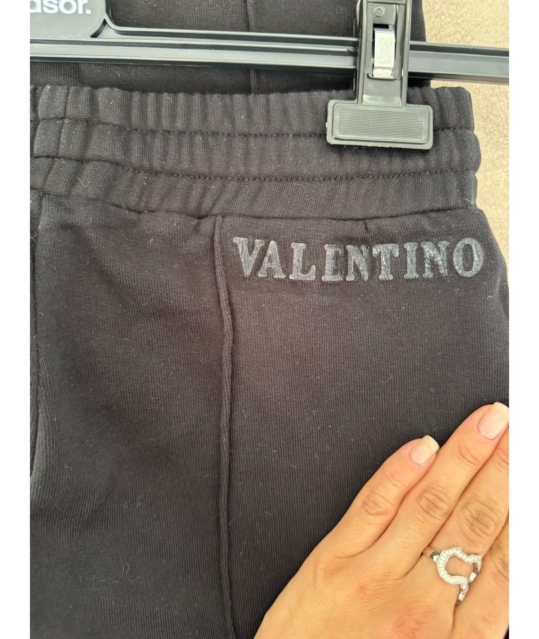 VALENTINO Черные полиэстеровые прямые брюки, фото 4